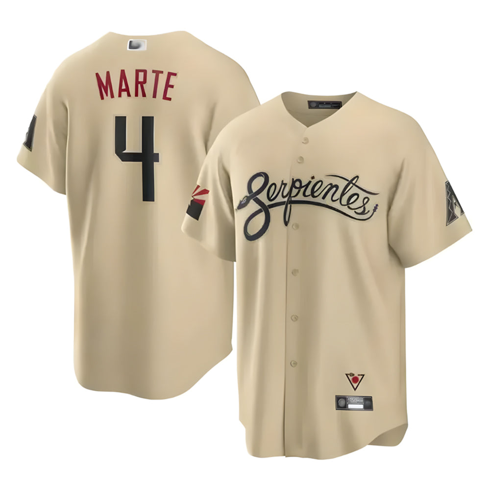 Trusc A.Diamondbacks #4 Ketel Marte Player Gold City Connect Stitched Jerseys
