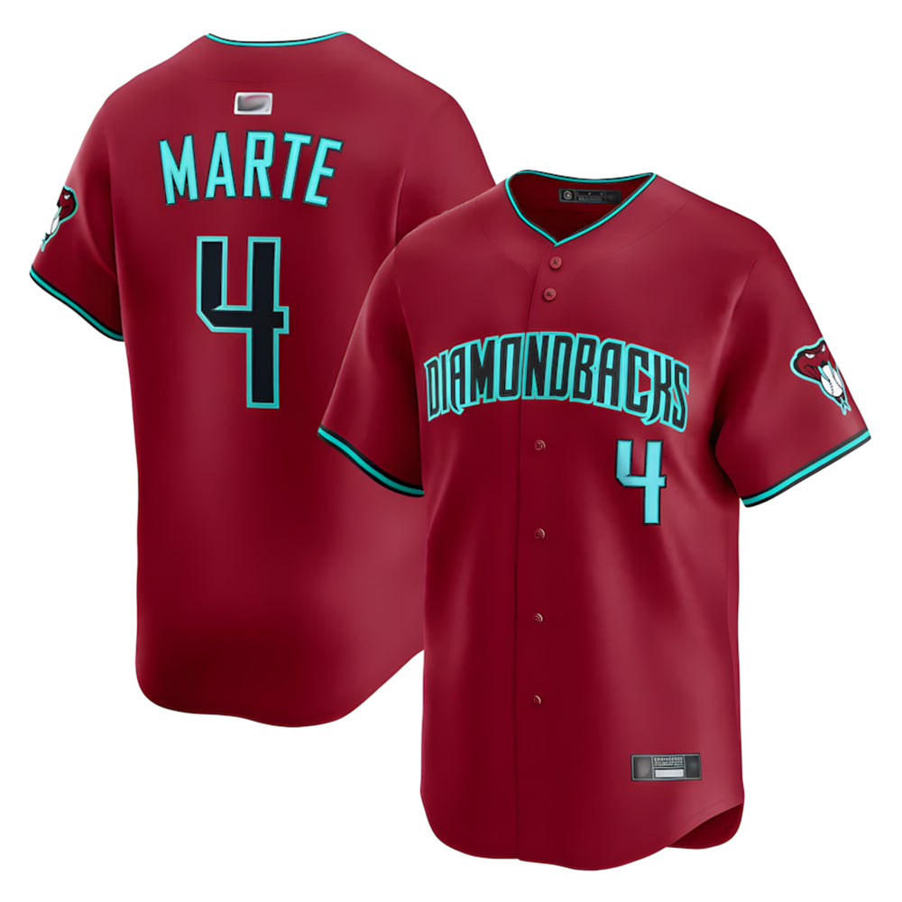 Trusc A.Diamondbacks #4 Ketel Marte Player Red Home Limited Stitched Jerseys