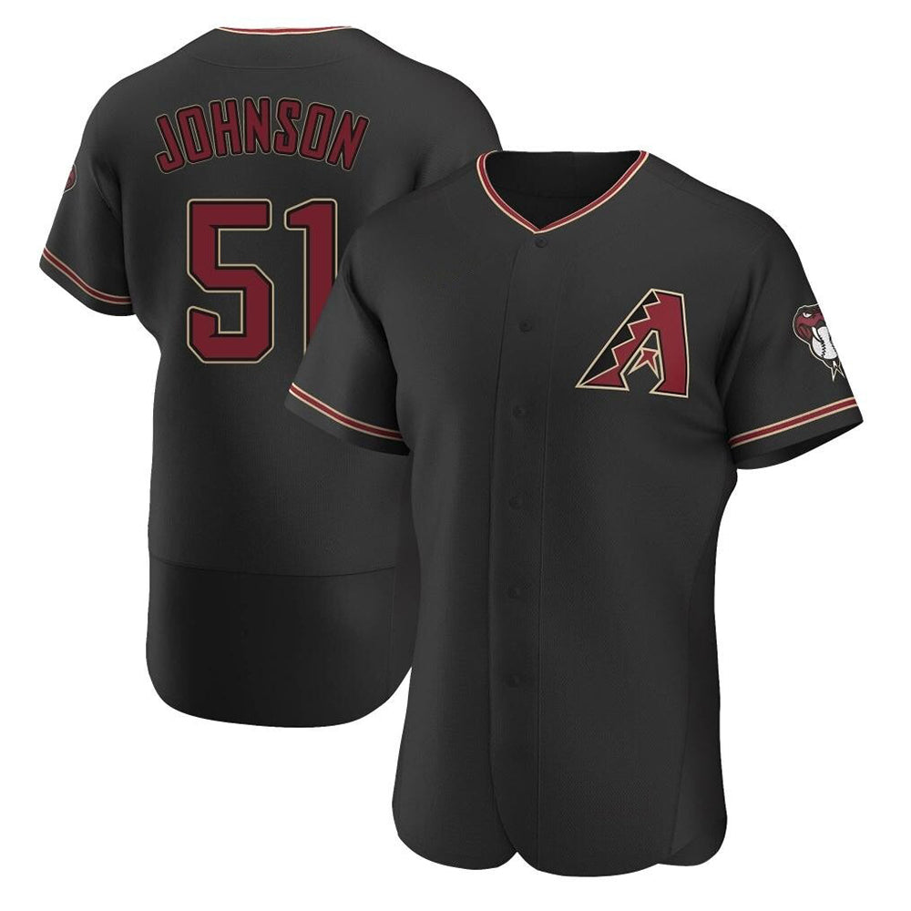 Trusc A.Diamondbacks #51 Randy Johnson Player Black Authentic Alternate Stitched Jerseys