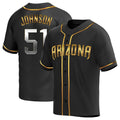 Trusc A.Diamondbacks #51 Randy Johnson Player Black Golden Replica Alternate Stitched Jerseys