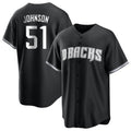 Trusc A.Diamondbacks #51 Randy Johnson Player Black White Replica Alternate Stitched Jerseys