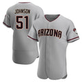Trusc A.Diamondbacks #51 Randy Johnson Player Gray Authentic Road Stitched Jerseys