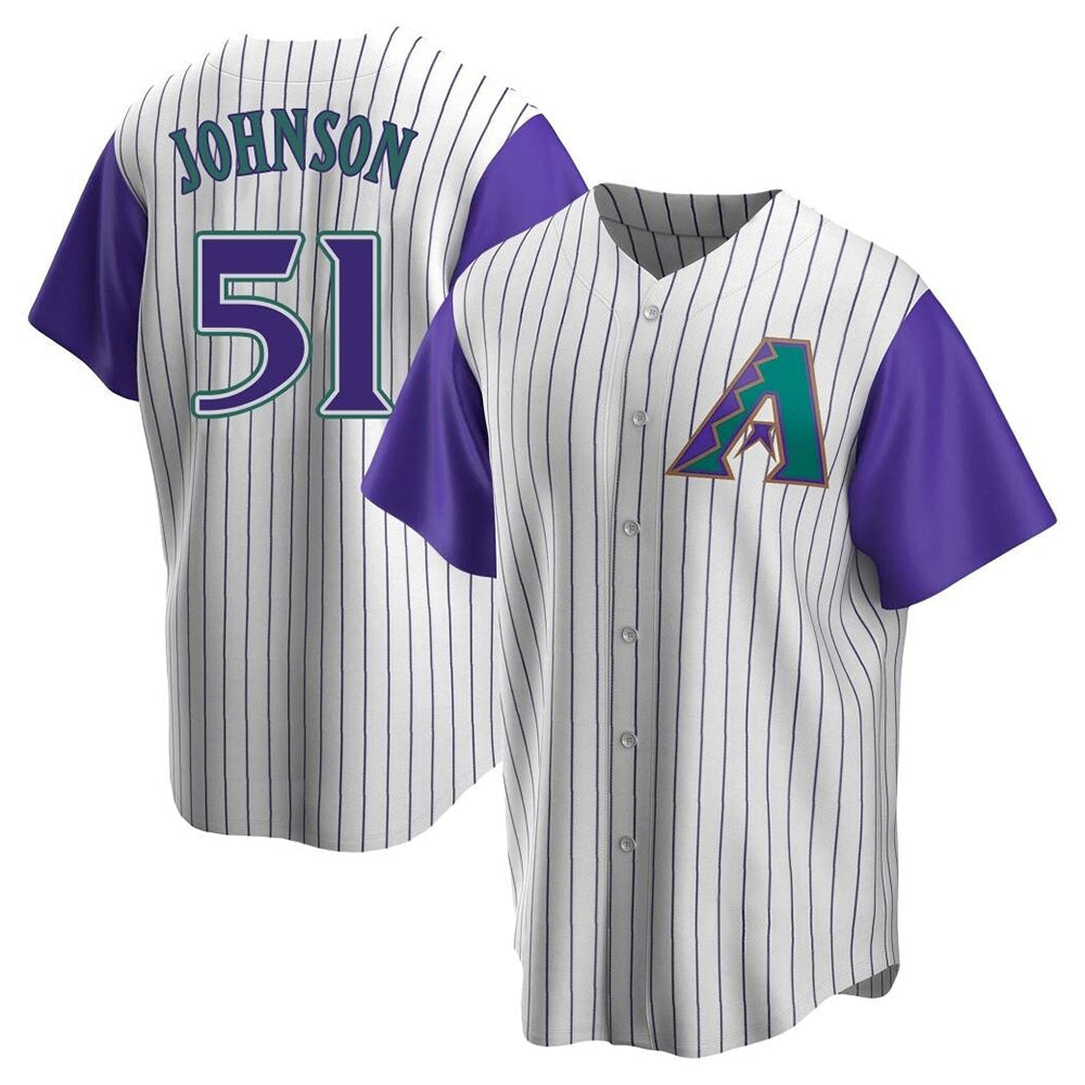 Trusc A.Diamondbacks #51 Randy Johnson Purple Replica Alternate Cooperstown Collection Stitched Jerseys