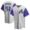 Trusc A.Diamondbacks #51 Randy Johnson Purple Replica Alternate Cooperstown Collection Stitched Jerseys
