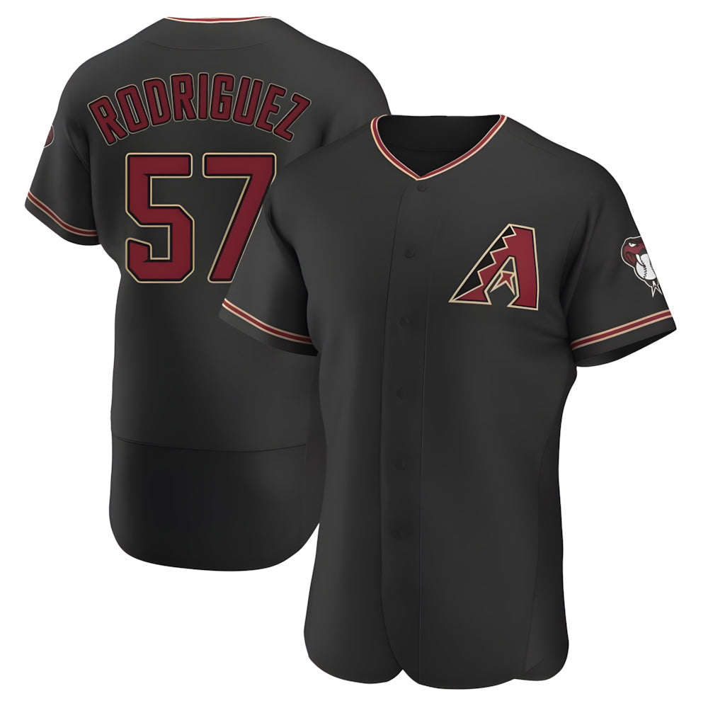 Trusc A.Diamondbacks #57 Eduardo Rodriguez Player Black Alternate Stitched Jersey