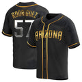 Trusc A.Diamondbacks #57 Eduardo Rodriguez Player Black Golden Replica Alternate Stitched Jersey
