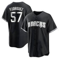 Trusc A.Diamondbacks #57 Eduardo Rodriguez Player Black White Replica Alternate Stitched Jersey