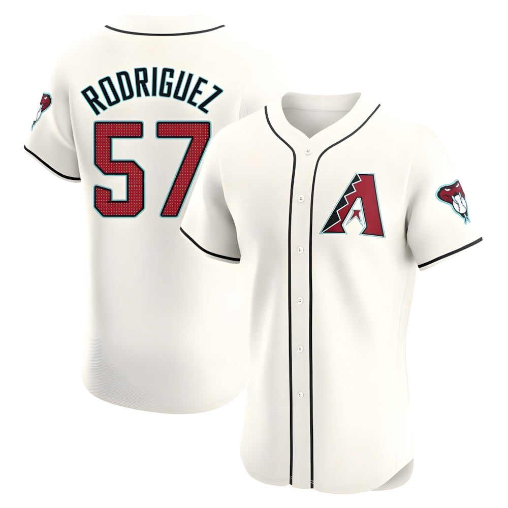 Trusc A.Diamondbacks #57 Eduardo Rodriguez Player Cream Elite Home Stitched Jersey