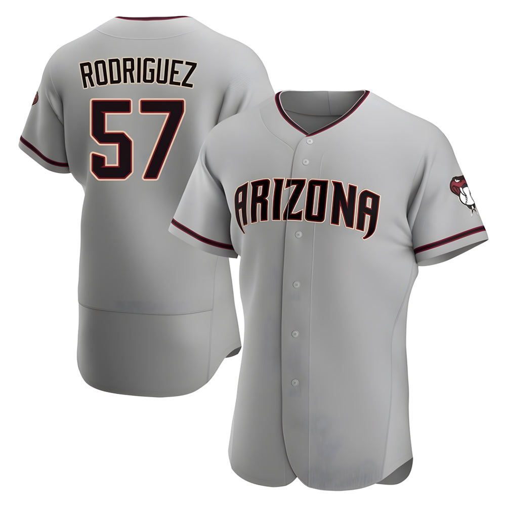 Trusc A.Diamondbacks #57 Eduardo Rodriguez Player Gray Road Stitched Jersey