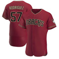 Trusc A.Diamondbacks #57 Eduardo Rodriguez Player Red Authentic Crimson Stitched Jersey