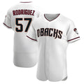 Trusc A.Diamondbacks #57 Eduardo Rodriguez Player White Crimson Home Stitched Jersey
