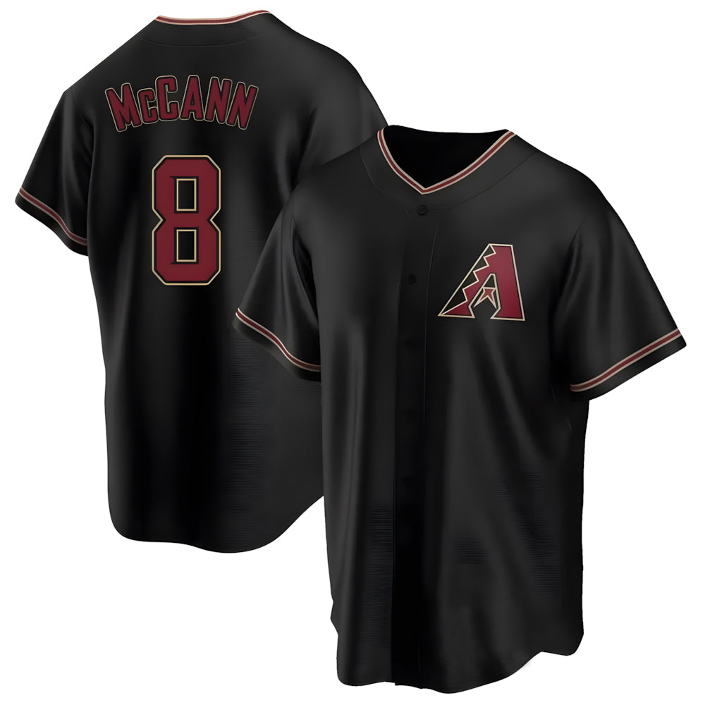 Trusc A.Diamondbacks #8 James McCann Player Black Replica Alternate Stitched Jersey