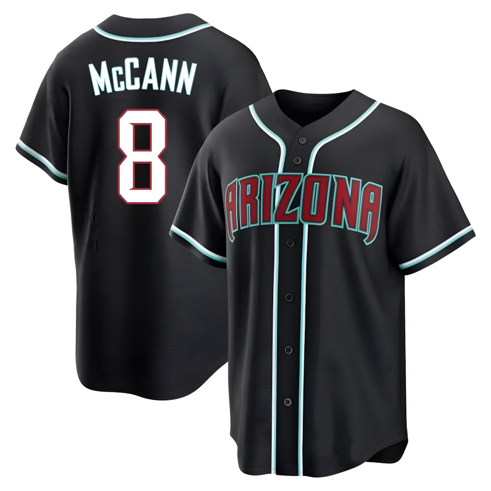 Trusc A.Diamondbacks #8 James McCann Player Black Replica Fashion Out Stitched Jersey