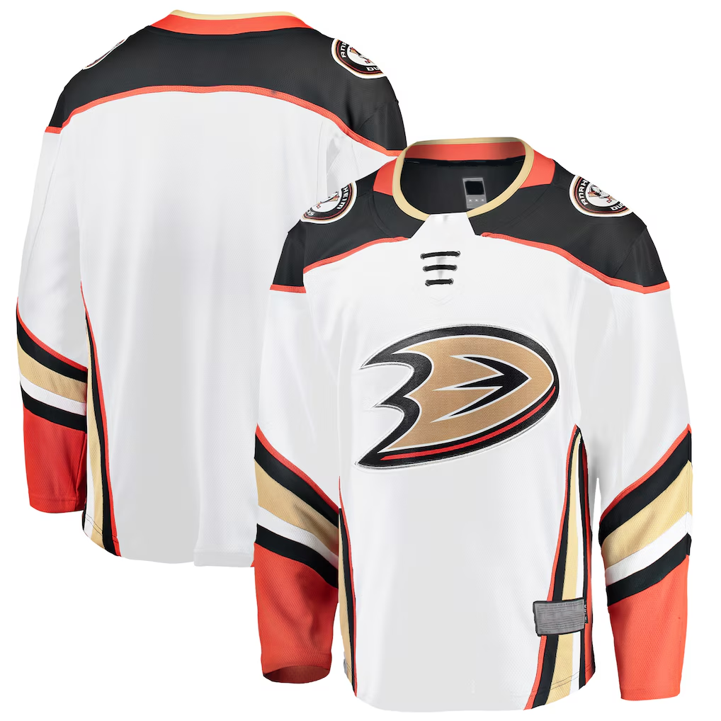 Trusc A.Ducks White Breakaway Away Jerseys
