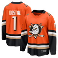 Trusc A.Ducks #1 Lukas Dostal Orange Home Breakaway Jerseys