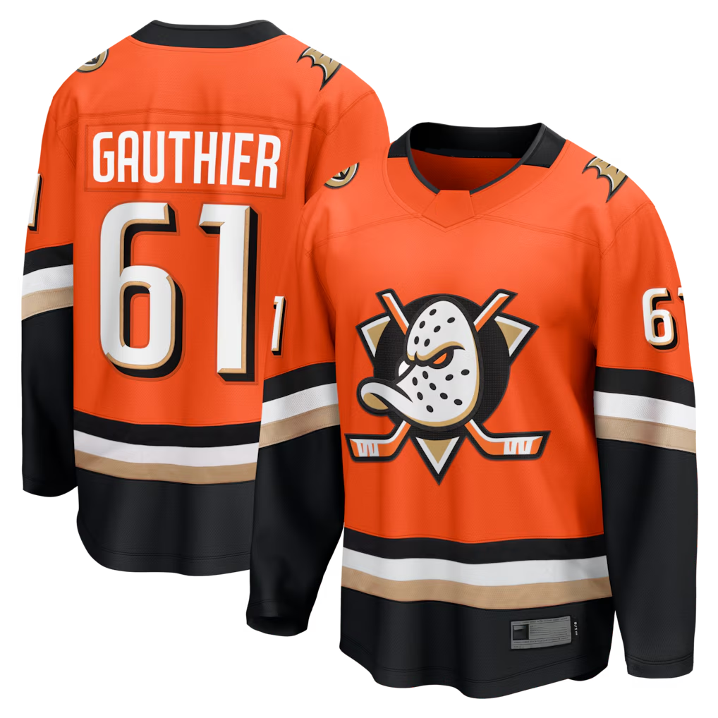 Trusc A.Ducks #61 Cutter Gauthier Orange Home Breakaway Jerseys