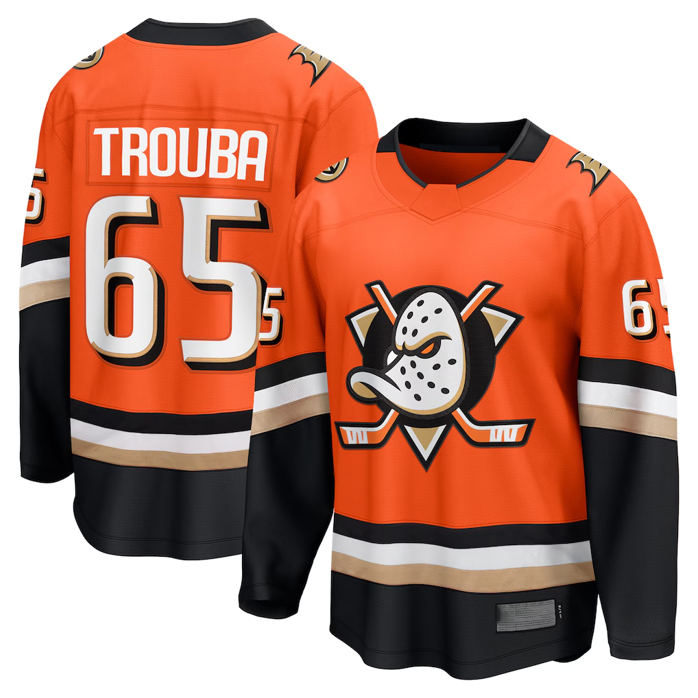 Trusc A.Ducks #65 Jacob Trouba Orange Home Breakaway Player Jerseys