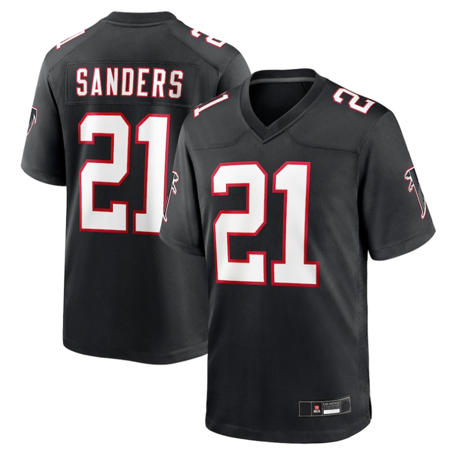 Trusc A.Falcons #21 Deion Sanders Black Player Game Stitched Jerseys