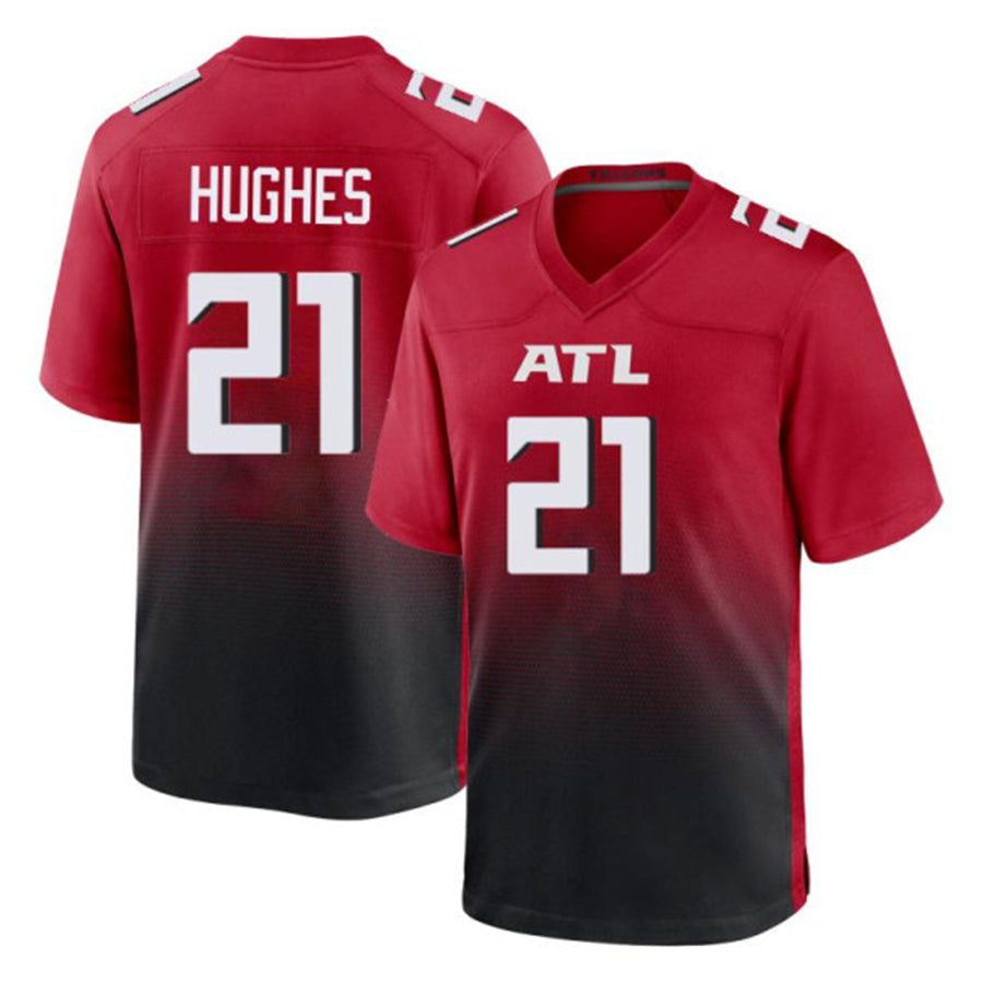 Trusc A.Falcons #21 Mike Hughes Player Red Home Game  Stitched Jerseys