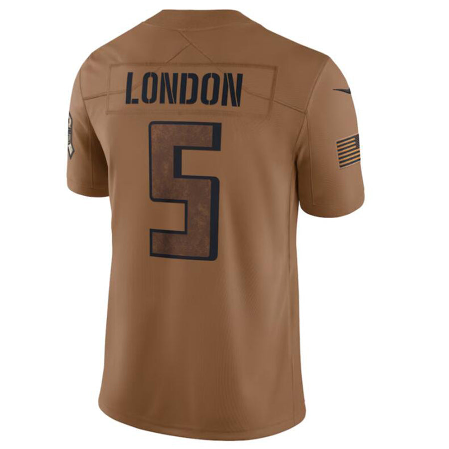 Trusc A.Falcons #5 Drake London Brown 2023 Salute To Service Limited Jersey American Stitched Jerseys
