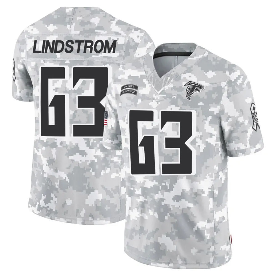 Trusc A.Falcons #63 Chris Lindstrom Player Arctic Camo Salute to Service Limited Stitched Jerseys