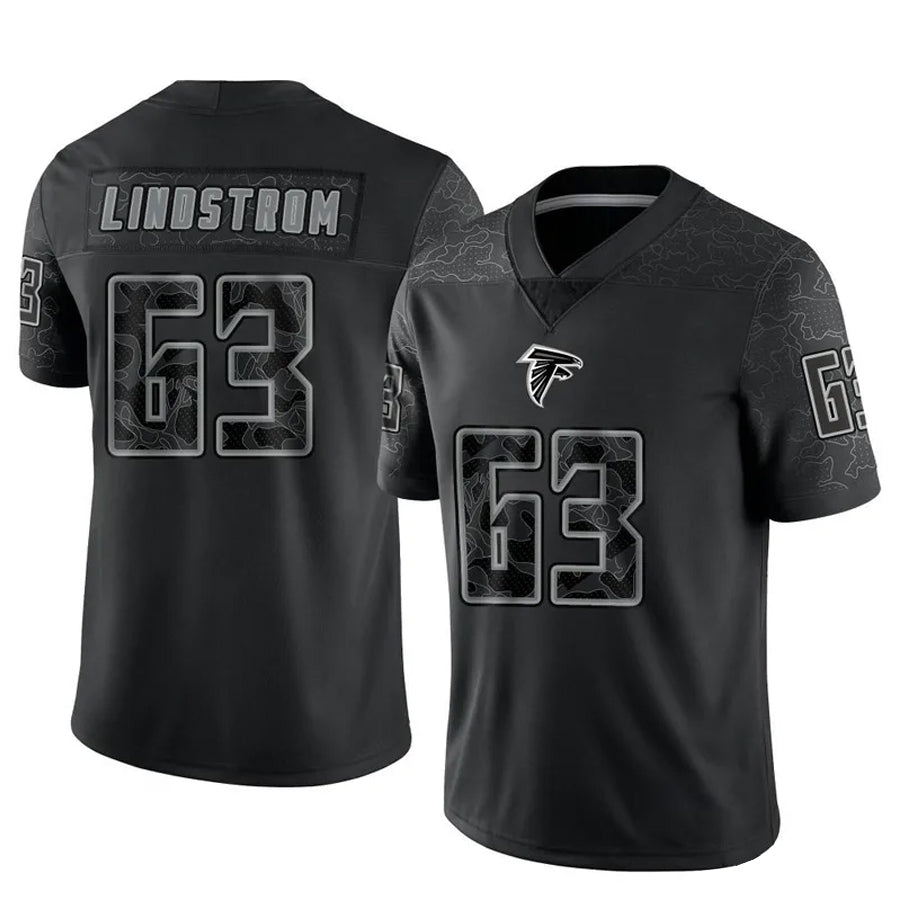 Trusc A.Falcons #63 Chris Lindstrom Player Black RFLCTV Limited Stitched Jerseys