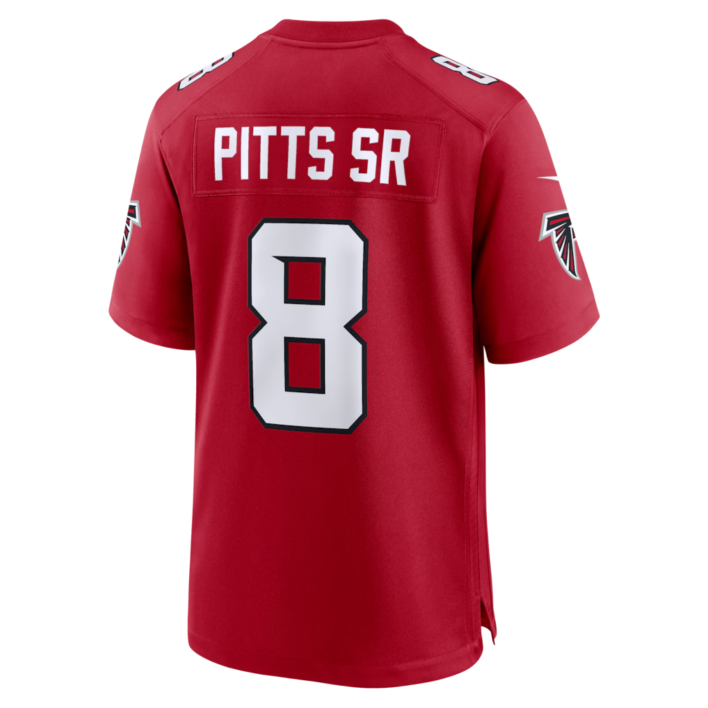 Trusc A.Falcons #8 Kyle Pitts Sr. Red Game Stadium Jerseys