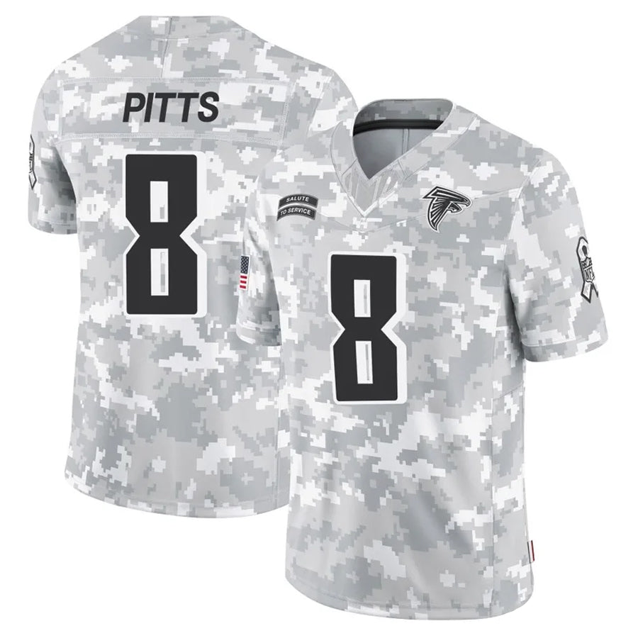 Trusc A.Falcons #8 Kyle Pitts Player Arctic Camo Salute to Service Limited Stitched Jerseys