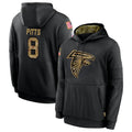 Trusc A.Falcons #8 Kyle Pitts Player Salute to Service Limited Black Hoodie Stitched Jerseys