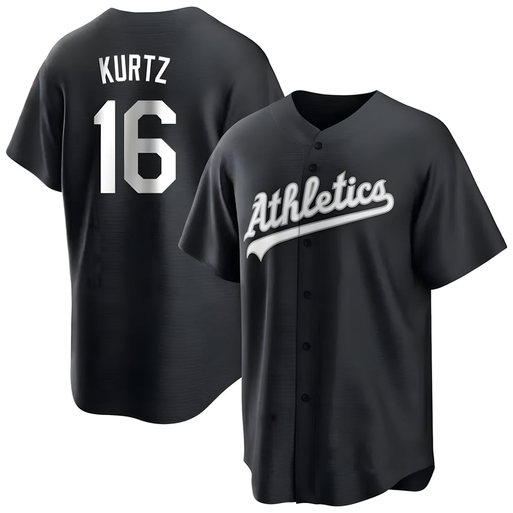 Trusc Athletics #16 Nick Kurtz Player Black Game Stitched Jerseys