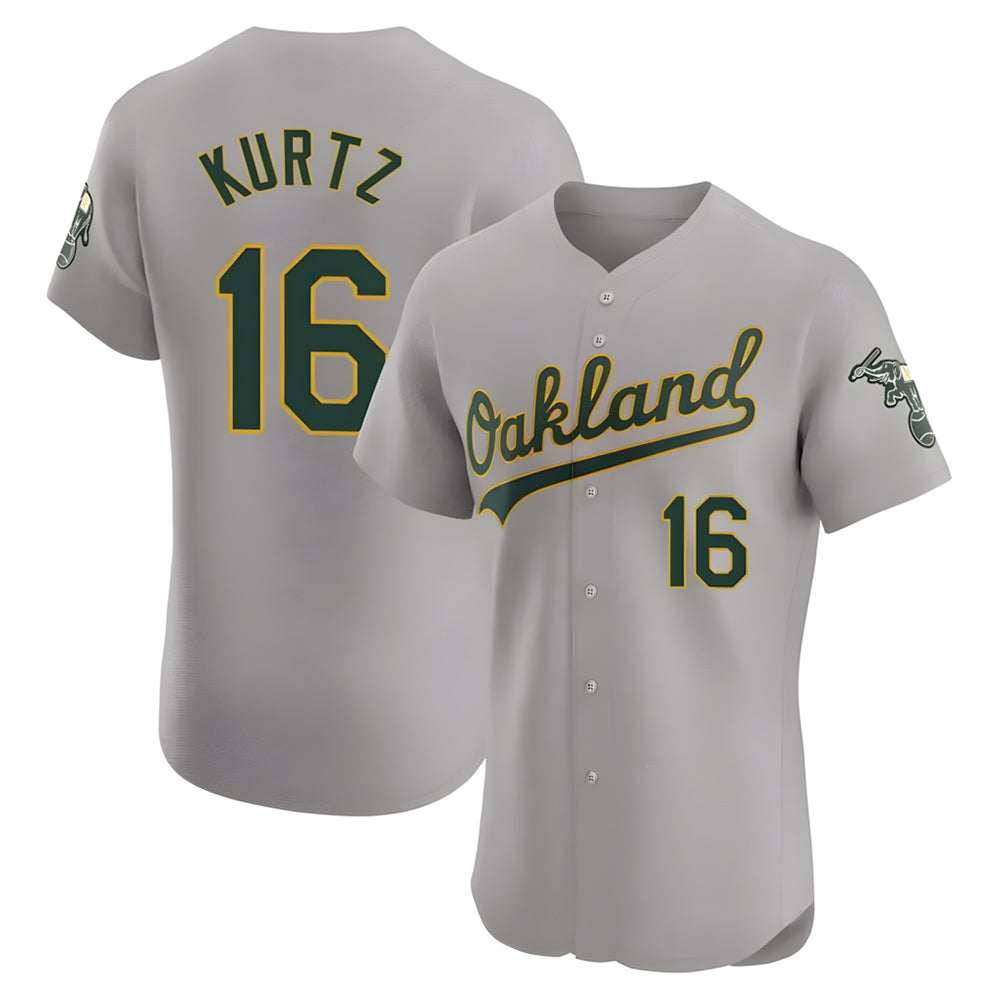 Trusc Athletics #16 Nick Kurtz Player Gray Elite Road Stitched Jerseys