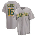Trusc Athletics #16 Nick Kurtz Player Gray Home Game Stitched Jerseys
