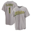 Trusc Athletics #1 Denzel Clarke player Gray Replica Away Stitched Jersey
