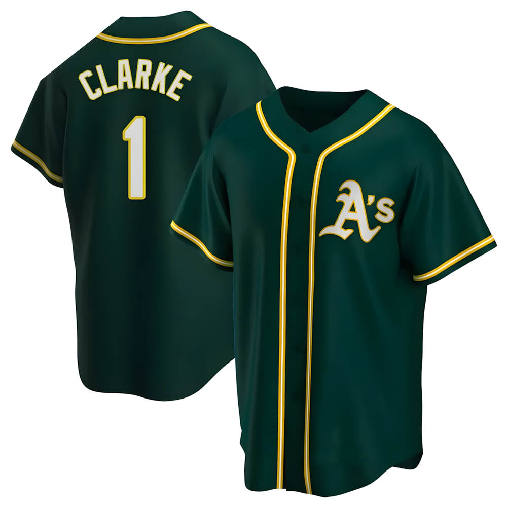 Trusc Athletics #1 Denzel Clarke player Green Replica Alternate Stitched Jersey