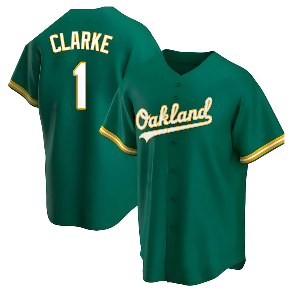 Trusc Athletics #1 Denzel Clarke player Green Replica Kelly Alternate Stitched Jersey