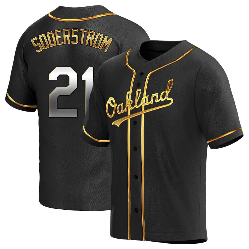 Trusc Athletics #21 Tyler Soderstrom Player Black Golden Replica Alternate Stitched Jersey
