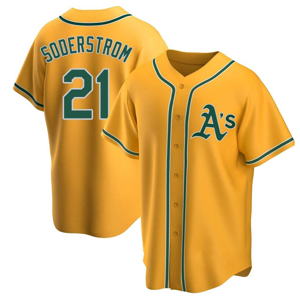 Trusc Athletics #21 Tyler Soderstrom Player Gold Replica Alternate Stitched Jersey