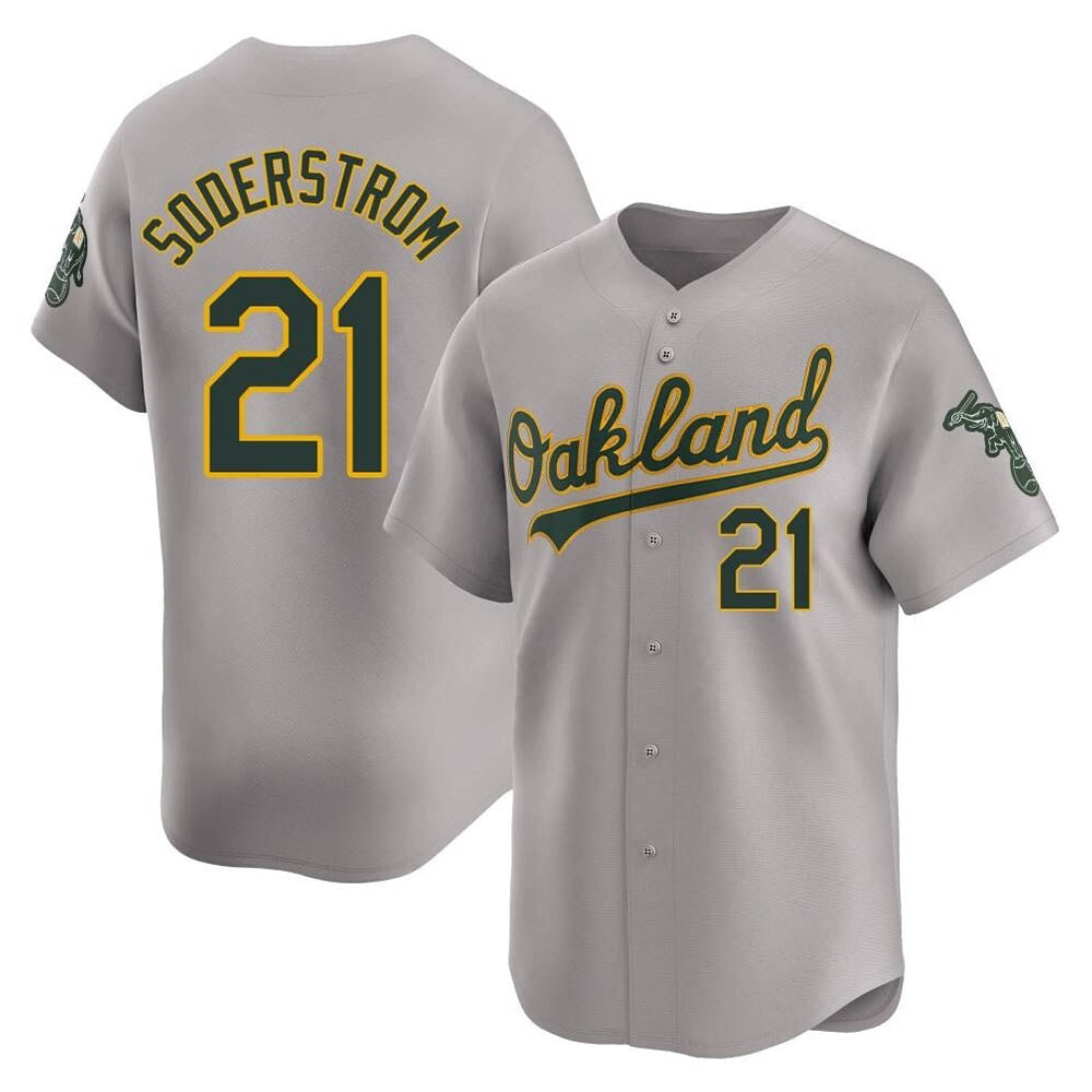 Trusc Athletics #21 Tyler Soderstrom Player Gray Limited Away Stitched Jersey