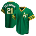 Trusc Athletics #21 Tyler Soderstrom Player Green Replica Cooperstown Collection Stitched Jersey