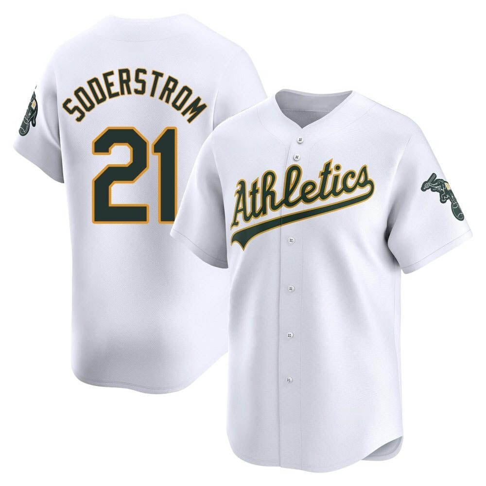 Trusc Athletics #21 Tyler Soderstrom Player White Limited Home Stitched Jersey