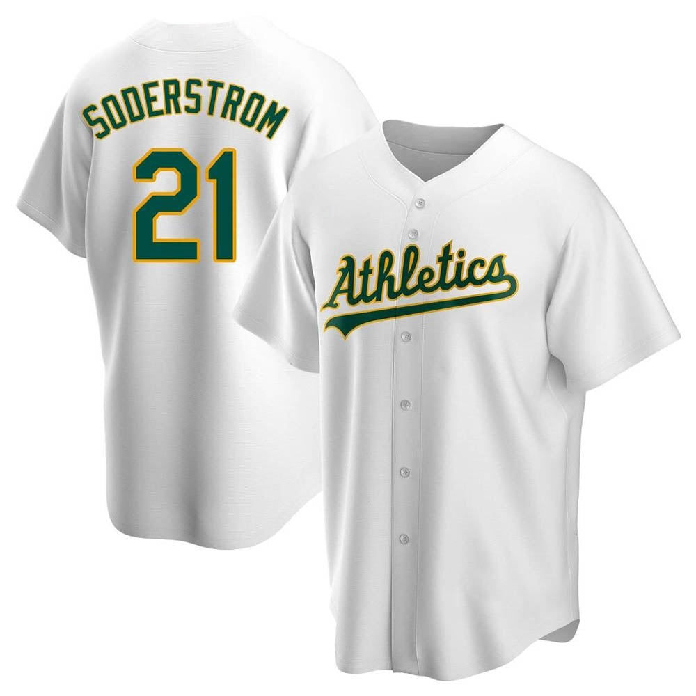 Trusc Athletics #21 Tyler Soderstrom Player White Replica Home Stitched Jersey