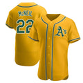Trusc Athletics #22 Jeff McNeil player Gold Authentic Alternate Stitched Jersey