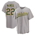 Trusc Athletics #22 Jeff McNeil player Gray Replica Away Stitched Jersey