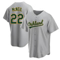 Trusc Athletics #22 Jeff McNeil player Gray Replica Road Stitched Jersey