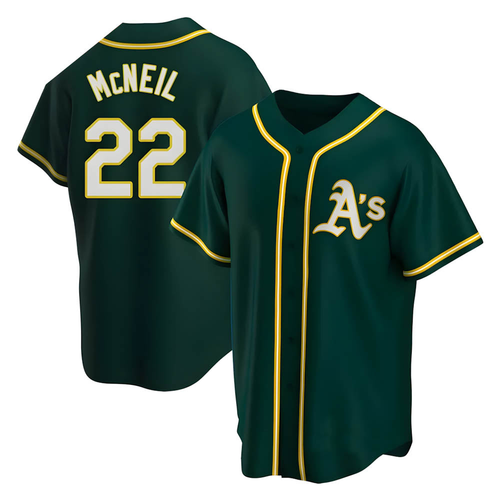 Trusc Athletics #22 Jeff McNeil player Green Replica Alternate Stitched Jersey
