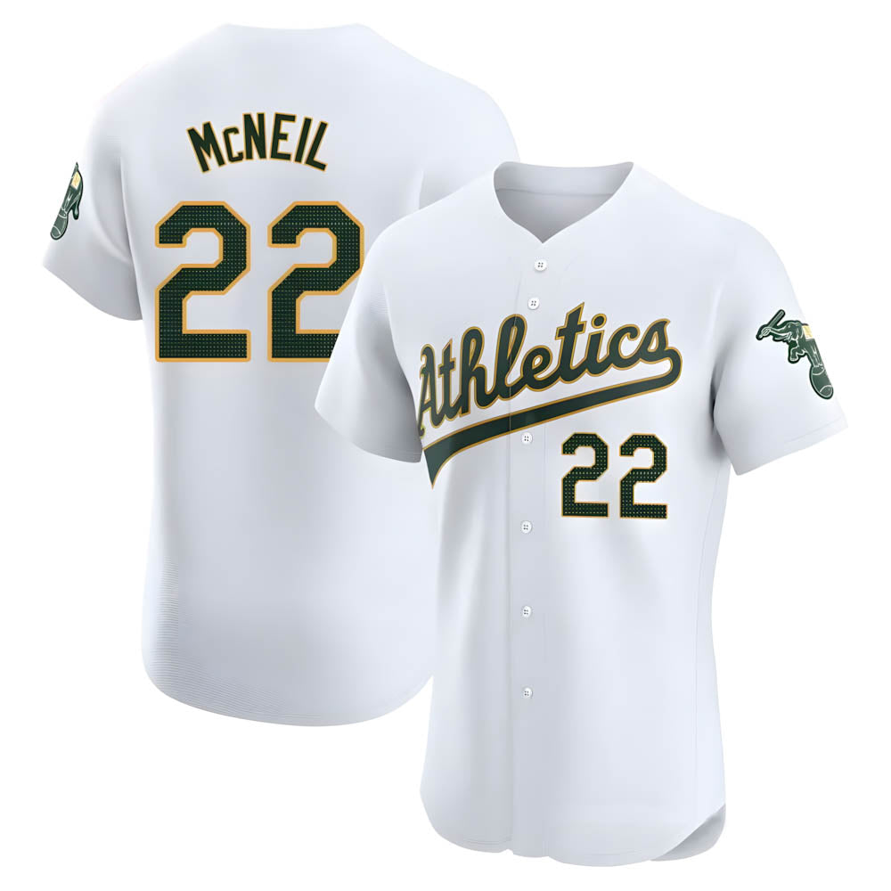 Trusc Athletics #22 Jeff McNeil player White Elite Home Stitched Jersey