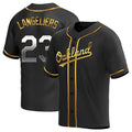 Trusc Athletics #23 Shea Langeliers Player Black Golden Replica Alternate Stitched Jerseys