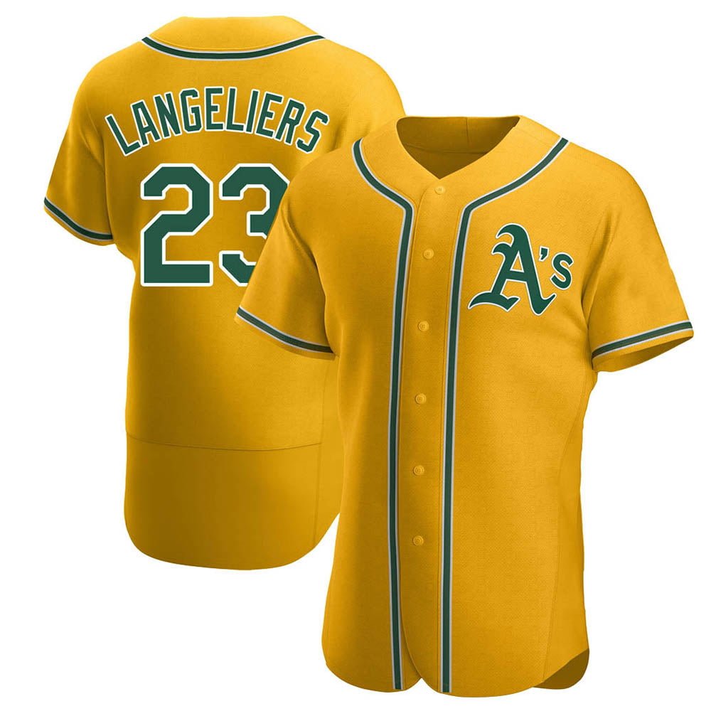 Trusc Athletics #23 Shea Langeliers Player Gold Authentic Alternate Stitched Jerseys