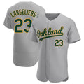 Trusc Athletics #23 Shea Langeliers Player Gray Authentic Road Stitched Jersey
