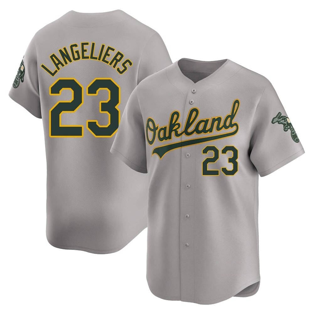 Trusc Athletics #23 Shea Langeliers Player Gray Limited Away Stitched Jersey